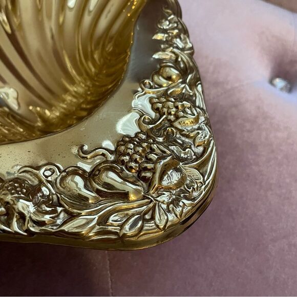 Brasscrafters American Family Large Vintage Brass Shell Serving Tray Gold - Picture 12 of 13